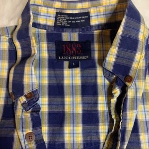 Lucchese Blue & Yellow Men’s Large Button-Down 🌴